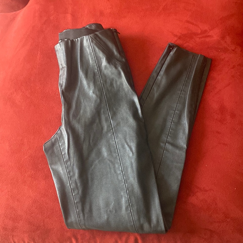 Zara basics pleather leggings
